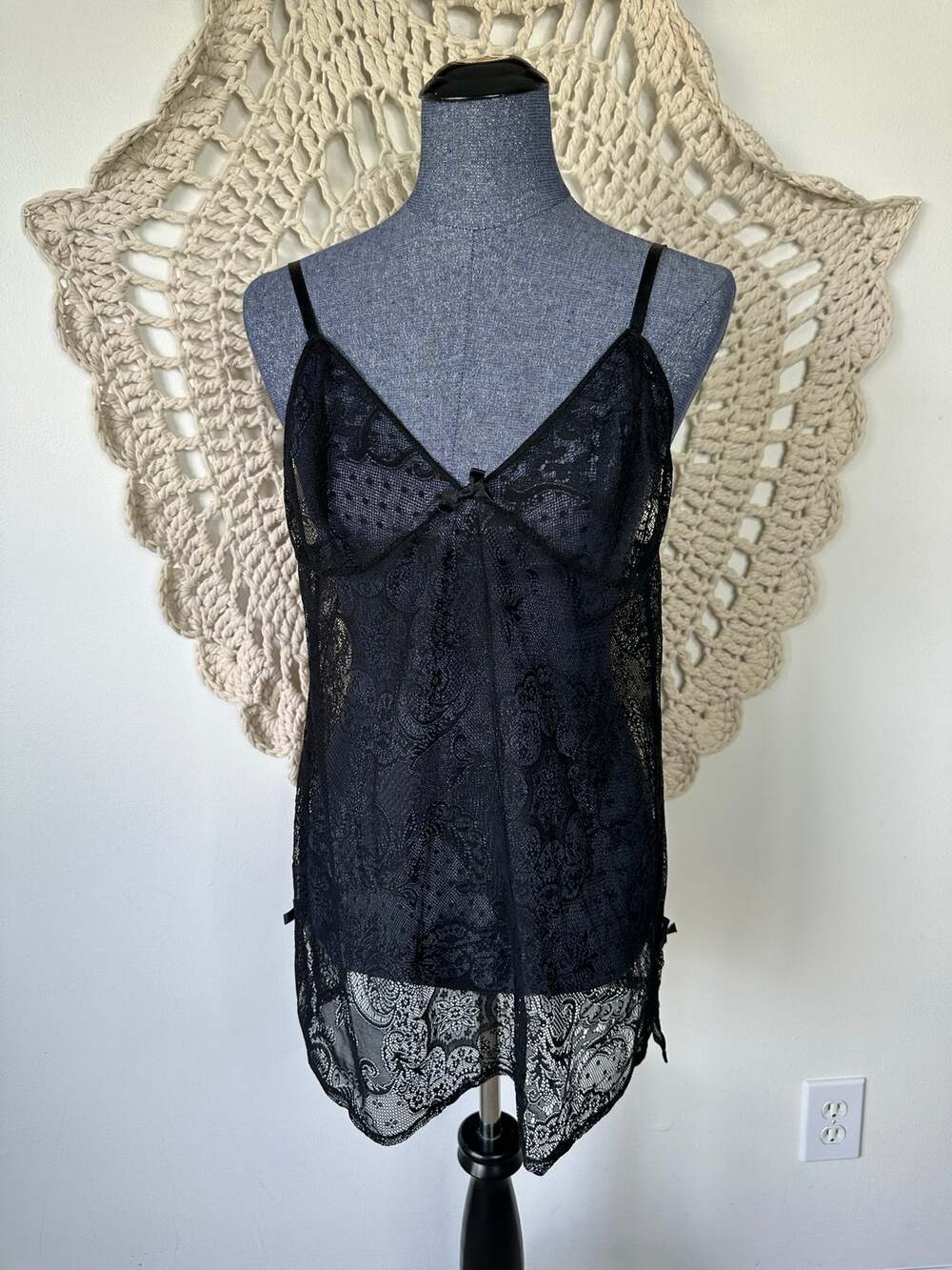 Victoria’s Secret 2010s Black Lace Coquette Nightie Lingerie Size XL